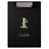 Elegant Botanisch Monogram Letter I Klembord (Voorkant)