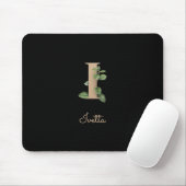 Elegant Botanisch Monogram Letter I Muismat (Met muis)