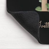 Elegant Botanisch Monogram Letter I Muismat (Hoek)