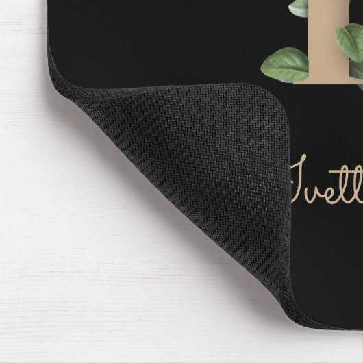 Elegant Botanisch Monogram Letter I Muismat (Hoek)