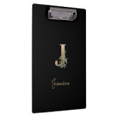 Elegant Botanisch Monogram Letter J Klembord (Rechts)