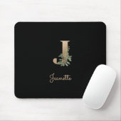 Elegant Botanisch Monogram Letter J Muismat (Met muis)