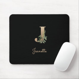 Elegant Botanisch Monogram Letter J Muismat