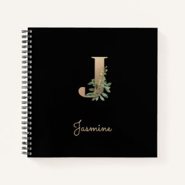 Elegant Botanisch Monogram Letter J Notitieboek