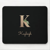 Elegant Botanisch Monogram Letter K Muismat (Voorkant)