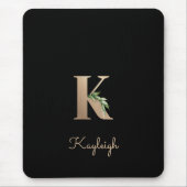 Elegant Botanisch Monogram Letter K Muismat (Voorkant)