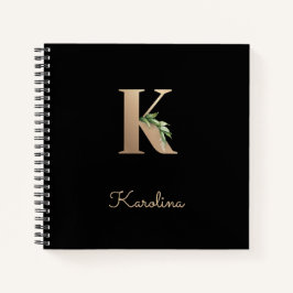 Elegant Botanisch Monogram Letter K Notitieboek