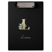 Elegant Botanisch Monogram Letter L Klembord (Voorkant)