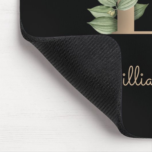 Elegant Botanisch Monogram Letter L Muismat (Hoek)