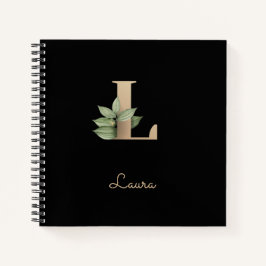 Elegant Botanisch Monogram Letter L Notitieboek
