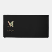 Elegant Botanisch Monogram Letter M Bureaumat (Voorkant)
