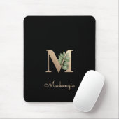 Elegant Botanisch Monogram Letter M Muismat (Met muis)