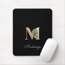 Elegant Botanisch Monogram Letter M Muismat