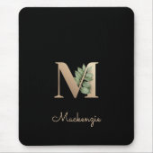 Elegant Botanisch Monogram Letter M Muismat (Voorkant)