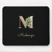 Elegant Botanisch Monogram Letter M Muismat (Voorkant)