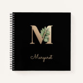 Elegant Botanisch Monogram Letter M Notitieboek (Voorkant)