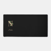 Elegant Botanisch Monogram Letter N Bureaumat (Voorkant)