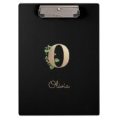 Elegant Botanisch Monogram Letter O Klembord (Voorkant)