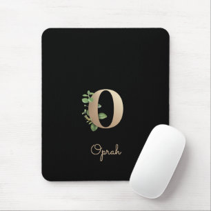 Elegant Botanisch Monogram Letter O Muismat