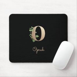 Elegant Botanisch Monogram Letter O Muismat