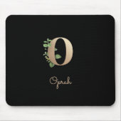 Elegant Botanisch Monogram Letter O Muismat (Voorkant)