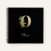 Elegant Botanisch Monogram Letter O Notitieboek (Voorkant)