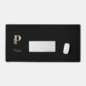 Elegant Botanisch Monogram Letter P Bureaumat (Keyboard & Muis)
