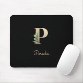 Elegant Botanisch Monogram Letter P Muismat (Met muis)