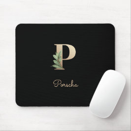 Elegant Botanisch Monogram Letter P Muismat