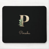 Elegant Botanisch Monogram Letter P Muismat (Voorkant)