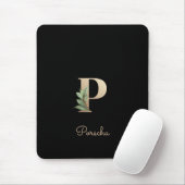 Elegant Botanisch Monogram Letter P Muismat (Met muis)