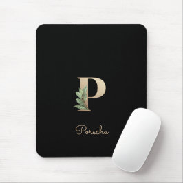 Elegant Botanisch Monogram Letter P Muismat