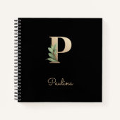 Elegant Botanisch Monogram Letter P Notitieboek (Voorkant)