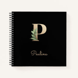 Elegant Botanisch Monogram Letter P Notitieboek