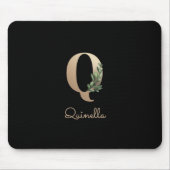 Elegant Botanisch Monogram Letter Q Muismat (Voorkant)