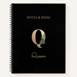 Elegant Botanisch Monogram Letter Q Notitieboek