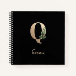 Elegant Botanisch Monogram Letter Q Notitieboek