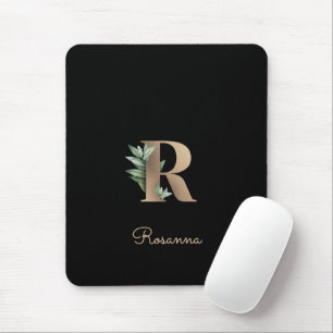 Elegant Botanisch Monogram Letter R Muismat