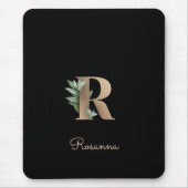 Elegant Botanisch Monogram Letter R Muismat (Voorkant)