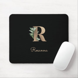 Elegant Botanisch Monogram Letter R Muismat