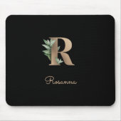 Elegant Botanisch Monogram Letter R Muismat (Voorkant)