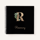 Elegant Botanisch Monogram Letter R Notitieboek (Voorkant)