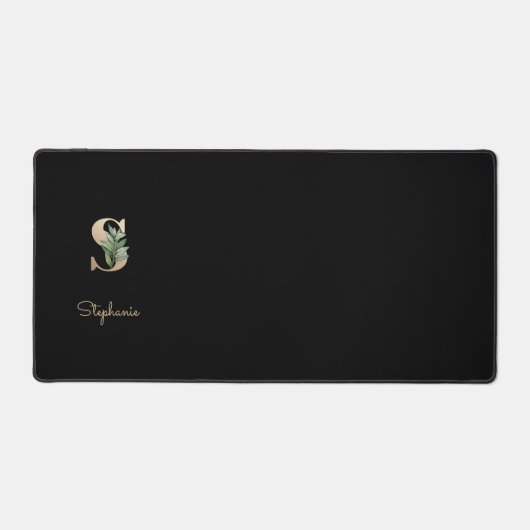 Elegant Botanisch Monogram Letter S Bureaumat (Voorkant)