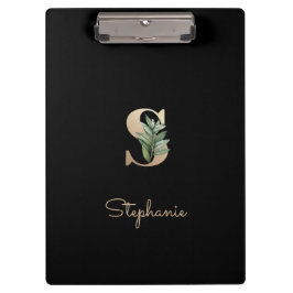Elegant Botanisch Monogram Letter S Klembord