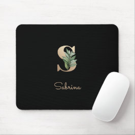 Elegant Botanisch Monogram Letter S Muismat