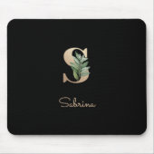 Elegant Botanisch Monogram Letter S Muismat (Voorkant)