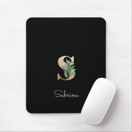 Elegant Botanisch Monogram Letter S Muismat