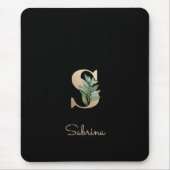 Elegant Botanisch Monogram Letter S Muismat (Voorkant)
