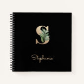 Elegant Botanisch Monogram Letter S Notitieboek (Voorkant)