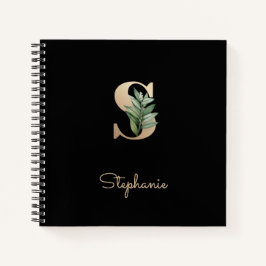 Elegant Botanisch Monogram Letter S Notitieboek